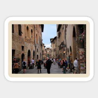 Streets of San Gimignano, Tuscany Sticker